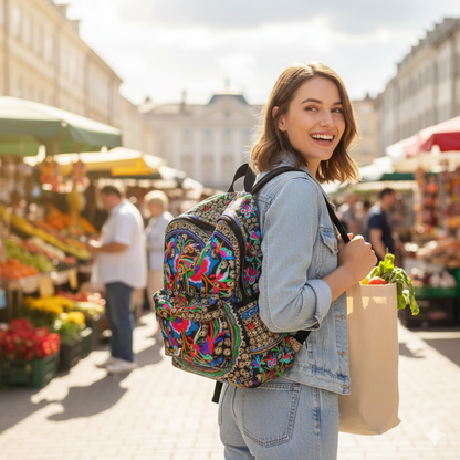 Vintage Embroidered Backpack